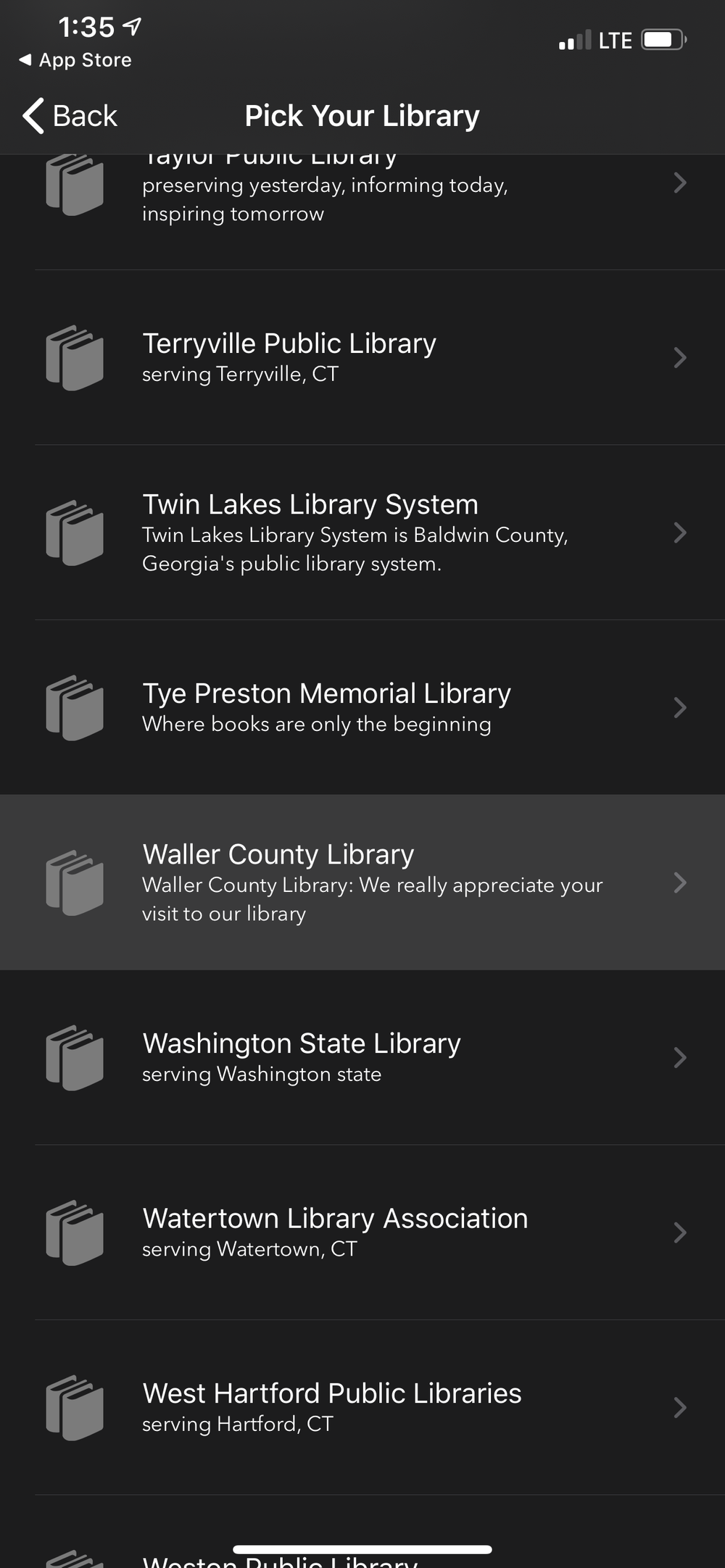 SimplyE Library Selection