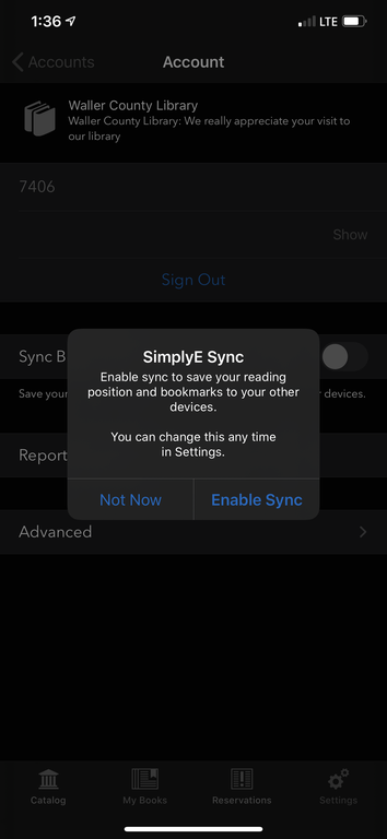 SimplyE SyncDevices
